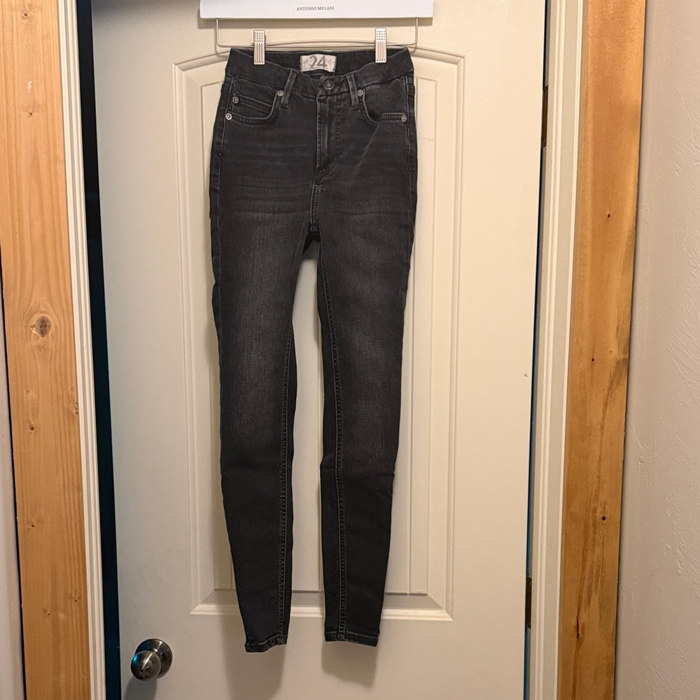 We The Free by Free People High-Rise Washed Black Skinny Jeans